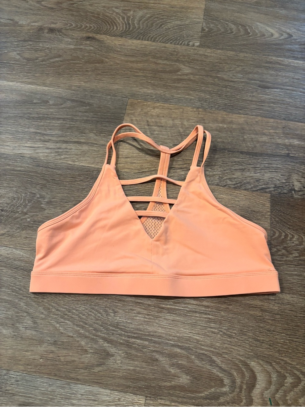 Zyia Active Grid Sports Bra (No Pads) Peach Strappy Medium Support Womens XL
